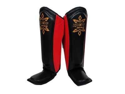 Paratibie Muay Thai Kanong (in vera pelle) : Rosso/Nero